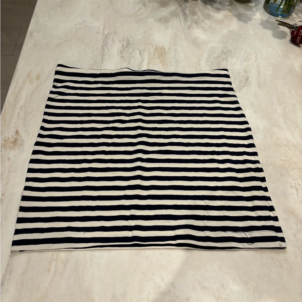 Navy Blue and White Striped H&M Skirt. Size Medium.